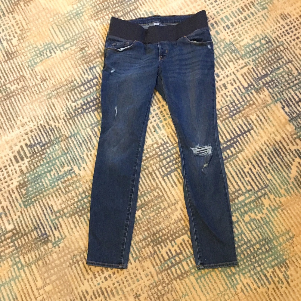 size 8 maternity under bump skinny jeans old navy